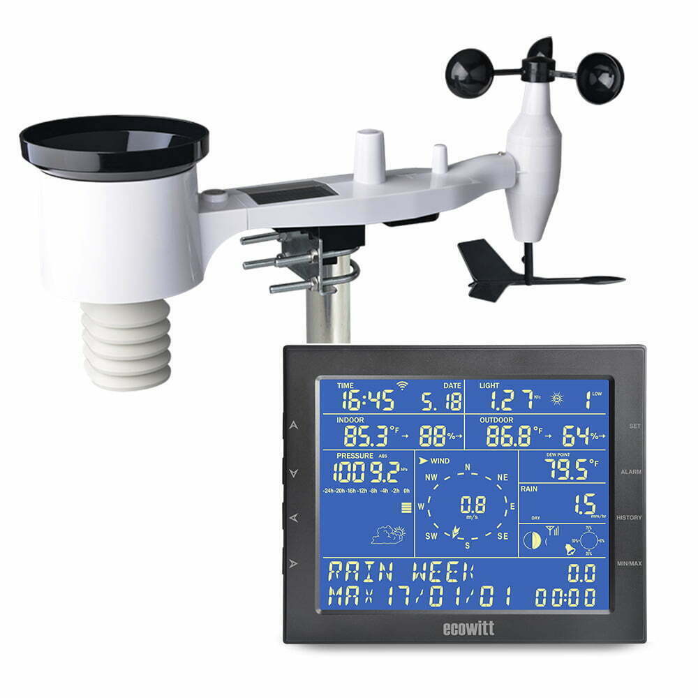 Estación Meteorológica Ecowitt WH-2320 (Wi-Fi, 7 sensores, Integrada, Consola LCD, Datalogger)