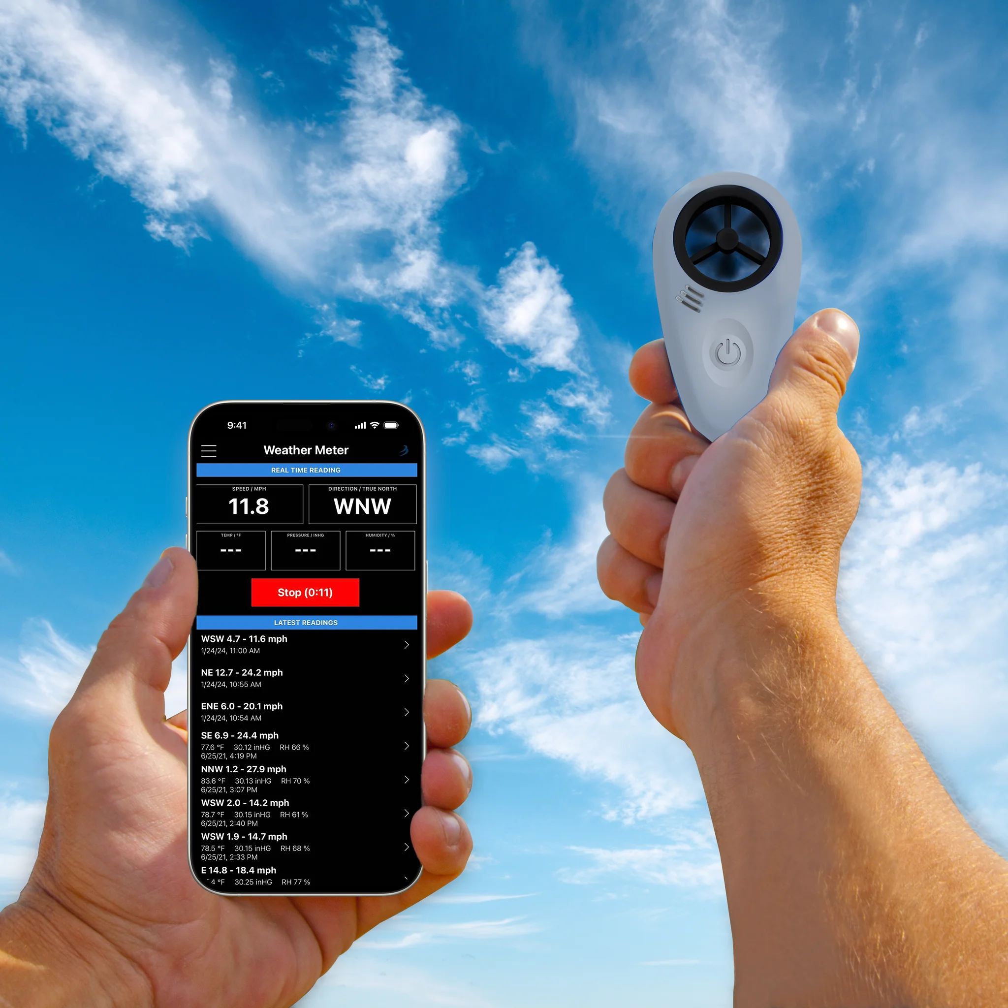Anemómetro con Bluetooth para celular WeatherFlow WINDmeter